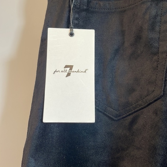 NWT 7 For All Mankind High Rise Ankle Skinny Button Fly Black Velvet Pants 25 - Picture 11 of 11